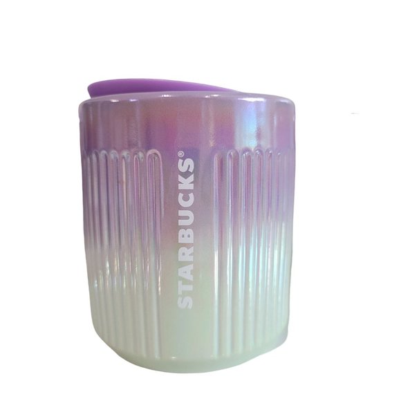 Starbucks Winter 2022 Ceramic Double Wall Purple Iridescent Tumbler 4 count 8oz - Picture 2 of 7